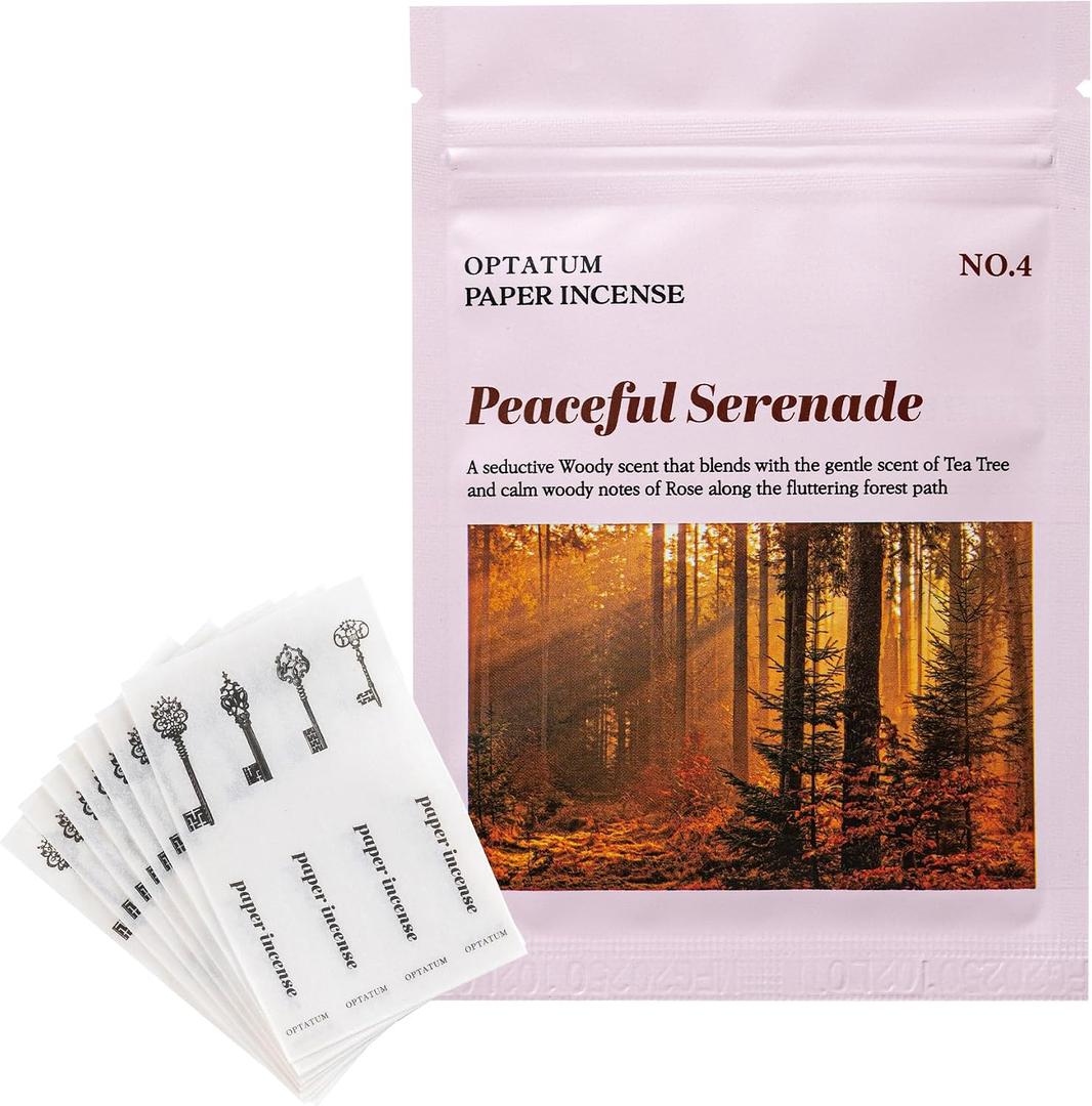 Paper Incense Refill - 48pcs of Incense Paper Strips, Quick Usage & Long-Lasting Fragrance, Eliminating Bathroom, Kitchen, Pet Odors - Peaceful Serenade