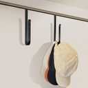 2PCS Hat Organizer for Baseball Caps,Over The Door Hat Rack Metals Hat Storage Hat Holder Storage Organizer,Hat Hooks Space Saving for Door Closet Bedroom Pantry,Black