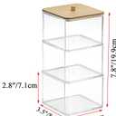 2 x Hipiwe 3 Tiers Acrylic Cotton Swab Organizer Clear Qtip Holder with Lid