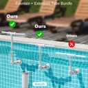 2025 Height Upgrade Pool Fountain for Above Ground/Inground Pools with Dual High-Pressure Spray, 360 Adjustable Cooling Jet & Relaxation - Waterfall Sprinkler Cooler (White)