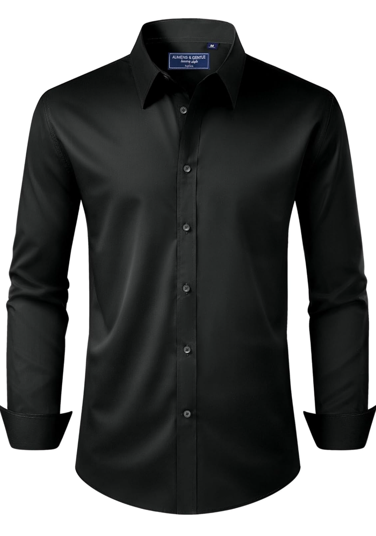 Shield-X Men's Dress Shirt Regular Fit Stretch Stain Shield Long Sleeve Solid Business Wedding Button Down Shirts, Size XL