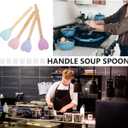 Hemoton 12Pcs Heart Shaped Silicone Spatula Set with Wooden Handles Non-Stick Cooking and Baking Utensils for Mixing Stirring and Serving in Kitchen