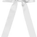 30 Pcs White Satin Bows 6 X 10 Inch Premade Bows with Twist Tie for Wedding Florist Decor, Cake Pops,Christmas Tree & Gift Wrapping(White)