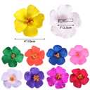 9PCS Different-Colored Flower Hair Clips for Girl and Women, 4" Hibiscus Hawaiian Hair Clips for Summer Vacation, Beach Party Accessories