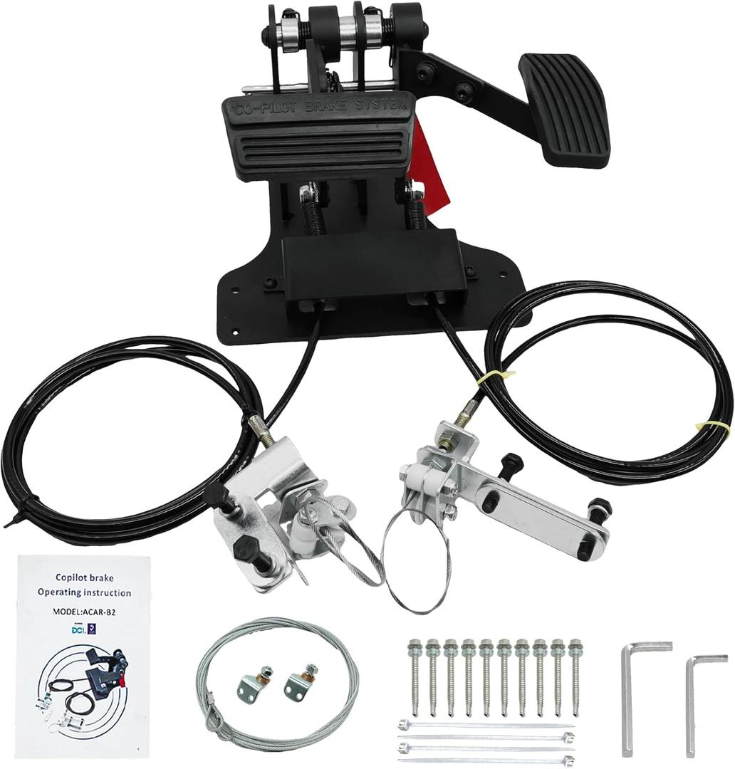 Right Hand Drive RHD Conversion Kit,Passenger Side Universal Dual Control Gas and Brake Car Pedals for Driving Instructor Student Drivers Assist ACAR-B2 ACARB2