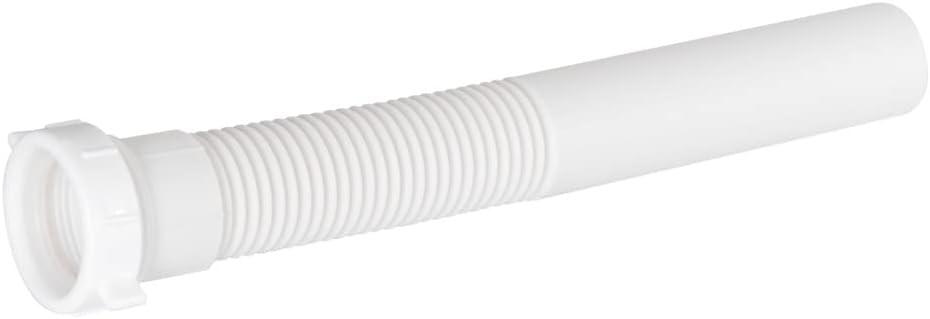 EZ-FLO 1-1/2 Inch x 12 Inch Flexible Extension Tube with Slip-Joint Nut and Washer, White Polypropylene, 35317 (Pack of 3)