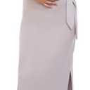 Motherhood Maternity Women's Short Sleeve Crew Neck Side Tie Detail Midi Casual Pregnancy Dress (Opal)