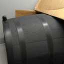 RTS Home Accents 50-Gallon ECO Rain Barrel Made with 100% Recycled Plastic, Flat Back Rain Water Collection Barrel, Black