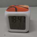 Basketball Alarm Clock for Kids Boy Girl 7 LED Color Changing Wake Up Clock Home Decor Bedroom Digital with Temperature Display