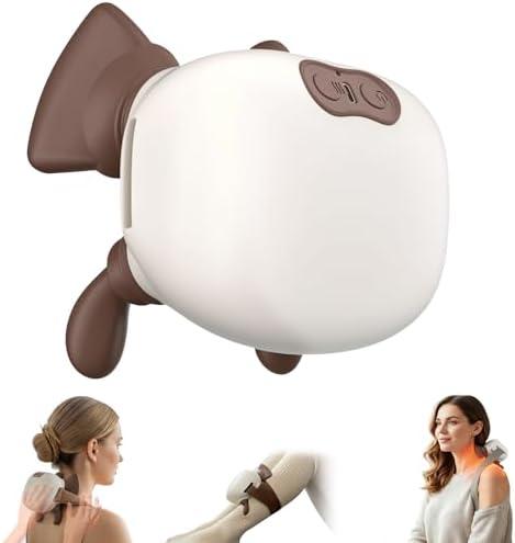 Neck and Shoulder Massager with Heat, 4D Bionic Hands Deep Tissue Heated Massager Simulates Human Palm Massage, 3 Levels & 2 Temperatures, Portable Kneading Massage Machine, Gifts for Man Women