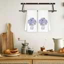 CIOJUNE Coquette Purple Hydrangea Floral Hand Towels for Bathroom Spa Gym, Preppy Aesthetic Floral Kitchen Towels, Rustic Hydrangea Flower Dish Tea Towels for Kitchen Decor, 16x24 Inch Set of 2