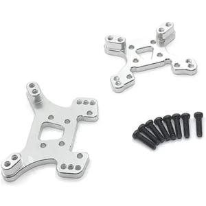 Metal Shock Absorber Set Front and Rear Compatible with 124017 124019 144001 144010 RC Car Upgrade Replacement Parts(Silver)