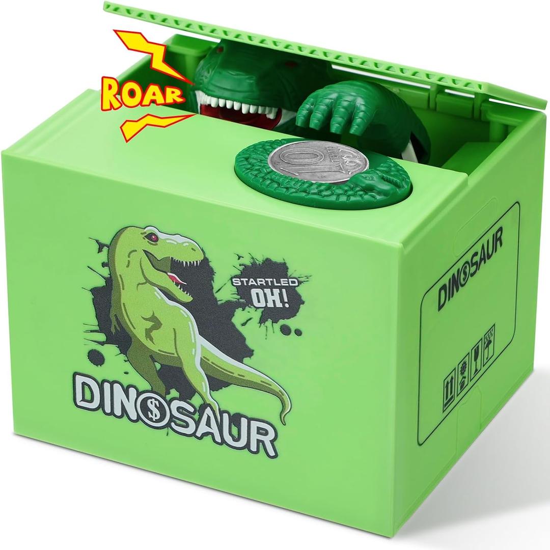 Dinosaurs Piggy Bank for Kids 3-5,Automatic Stealing Coin Bank for Toddler Money Saving,Funny Dinosaurs Toys for Kids Boys Girls Ages 1-3 2-4 4-6
