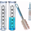 Glass rain Gauge Replacement Tube with Lip, rain Gauge Tube Outdoor for Yard Garden, with Clean Tube Brush