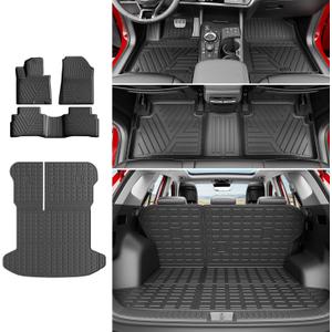 powoq Floor Mat Compatible with 2023-2026 Kia Sportage Fuel Cargo Liner with Backrest Mat TPE Replacement for 2023-2026 Kia Sportage Accessories (Trunk Mat with Backrest Mat+Floor Mat)