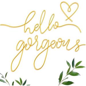 Amazon.com: Hicarer Hello Gorgeous Metal Wall Art Decor Minimalist Decoration Metal Hello Gorgeous Decorative Sign for Living Room Office Bedroom Hotel Home Wall Decoration(Gold) : Home & Kitchen