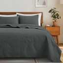 Lavsiry Dark Grey Quilt King Size with Pillow Shams, Summer Soft Geometric Pattern Bedspread, 3 Pieces Lightweight Coverlet Bedding Set for All Seasons (King(106"x96"))