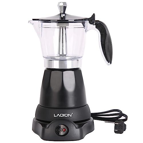 LAOION Cuban Coffee Maker, 6 or 3cup Electric Espresso Coffee Maker, Portable Cafeteras Electricas Modernas, Electric Moka Pot with Detachable Base & Overheat Protection, Coffee Gift for Home Travel
