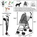 Cat Stroller Foldable Lightweight for Small Dogs Cats 0-15 lbs,Gray