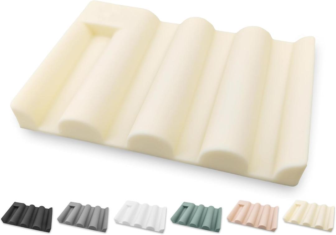 Soap Dish for Shower, Bathroom & Kitchen  Non-Slip, Self-Draining Design to Keep Soap Dry, Extend Soap Life  Easy to Clean, Compact & Durable (Beige, 1 pcs)