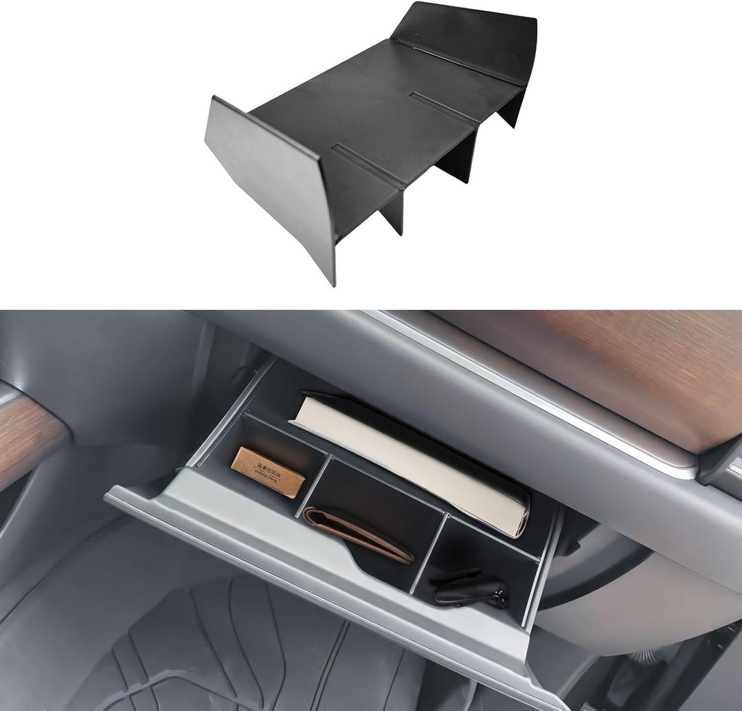 EDBETOS Glove Box Organizer Compatible with Refreshed 2022-2023 2024 2025 Silverado/Sierra 1500,2024 2025 Chevy Silverado/GMC Sierra 2500HD 3500HD Compartment Insert Storage Divider(Not for WT/Custom)