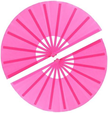 13inch Large Rave Fan Popping Fan Clacking Fans for Line Dancing,Hand Fans for Women Foldable,Boots on The Ground Fan,Portable for Outdoor,Wedding,Party,Decoration (4 Packs), Pink