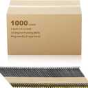 34 Degree Framing Nails,3".122"Ring Shank,D Head Nail,Anti-rust coating Paper Tape Strip Nails, 1,000 Count