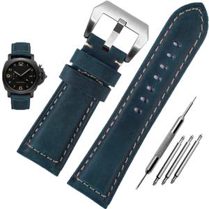 Vintage Leather Watch Bands for Men - Top Grain Leather Compatible with Panerai Watch Band - 26mm