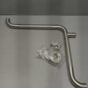 Brushed Nickel Angled Grab Bar 14x23 Inch, iHansee Bathroom Safety Bar w/Anti-Slip Knurled Grip, Wall Mount L-Shaped Shower Handle for Elderly Senior Handicap, Toilet Bathtub Balance Support Bar