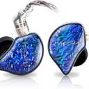 Tipsy M1 IEM for Audiophiles and Gaming, World's First Bamboo Fiber Diaphragm, Single DD, Skin-Friendly Resin Faceplate, Detachable 0.78mm 2-Pin Cable(No Mic, Blue)