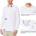 baleaf Men's Long Sleeve Golf Polo Shirt UPF 50 Quick Dry 3 Button Casual Work Outdoor Lightweight Performance Shirts (02-white)