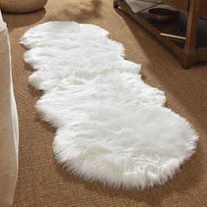 Ashler Faux Fur Rug, White Area Rugs, Fluffy Sheepskin Fur Rug, Fuzzy Ultra Soft 2 x 6 Ft Rugs, Machine Washable Shag Rug, Nursery Throw Rugs for Bed, Living, Kids Room