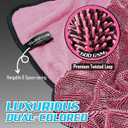 Fantasticlean Large Car Drying Towels- 2 Pack, 32 by 24'' - Premium Microfiber Cleaning Cloth with Dual-Colored Twisted Loop, Ultra Absorbent, Scratch-Free for Instant Car Detailing (Pink)