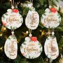 2 x Natural Seashell Christmas Ornaments 6PCS Merry Christmas Decoupage Paper Crafts Hanging Decor, Oyster Shells & Scallop Shells Ornaments for Beach Coastal Xmas Tree Decorations