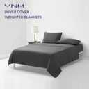 YnM Exclusive Cotton Duvet Cover for Weighted Blankets with 16 Strings (Dark Grey, 48"x72")