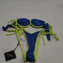 ZAFUL Women's Underwire Bikini Color Block Swimsuit Two Piece String Bikini Set Ribbed Frilled Bathing Suit(2-Royal blue,S)