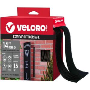 VELCRO Brand Extreme Outdoor Double Sided Mounting Tape | Holds up to 15 Pounds on Brick or Other Rough Surfaces | UV and Weather Resistant | 14Ft Heavy Duty Roll