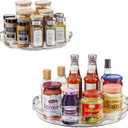Pantasia 2 Pack Clear Lazy Susan Turntable Organizer for Cabinet, Table Top, Refrigerator, Kitchen Pantry Organizers and Storage, Spice Organizer, 10.6'', 9.25''