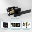 Front Door Lock Set,Keyed Alike Heavy Duty Exterior Door Lock Set,Entry Door Handle and Single Cylinder Deadbolt Combo for Office and Home Security, Reversible for Right and Left Side, Matte Black