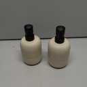 GalDal 2pcs/Set Beige Hand Soap Dispenser Sets,Resin Liquid Soap Dispenser for Bathroom Countertop,Bathroom Lotion Dispensers-10.6oz.