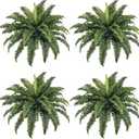 FOREST PRINCE 35" Fake Ferns, 4 Large Artificial Bonston Ferns Bushes Plants with 39 Fronds for Outdoors Garden Patio Porch Entrance Low Maintain Home Decor