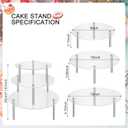 3 Packs Acrylic Cake Stand, Round Food Display Stand Clear Cupcake Holder for Dessert Table Cakes Pastries for Birthday Party Wedding Event