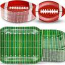 Tanlade 200 Pcs Football Paper Plates Football Party Decorations Supplies Disposable Plates Snack Nacho Platter Serving Trays for Game Day Sports Event Tailgate Party, 2 Styles