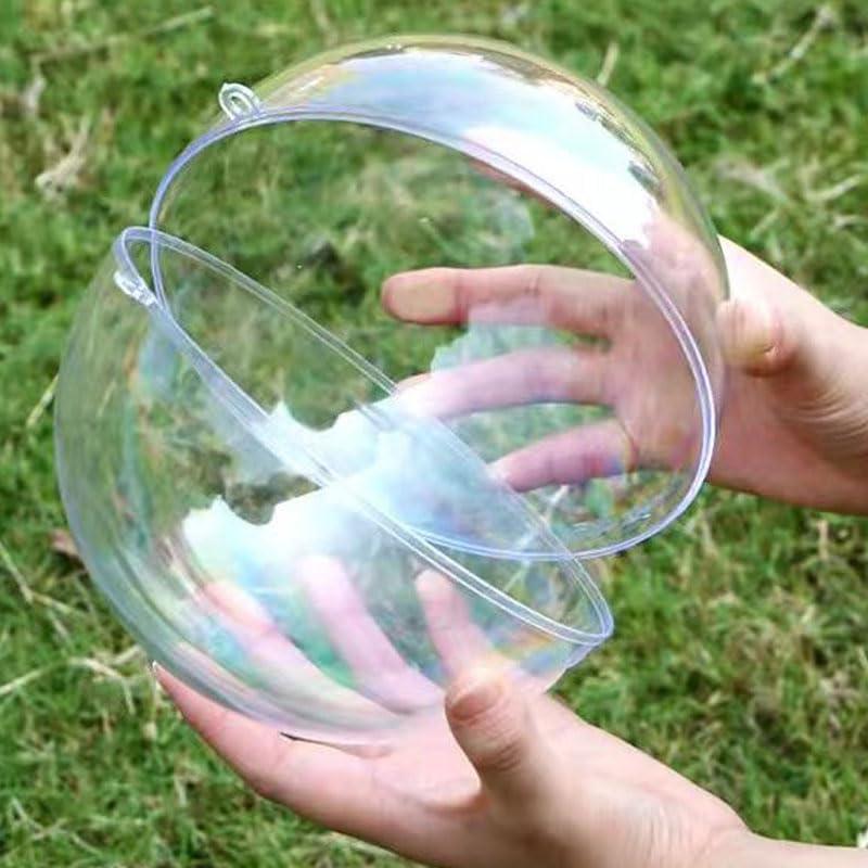 Extra Large Clear Ball Ornaments, Big Fillable Christmas Balls Shatterproof Ornament Baubles for DIY Crafts Christmas Wedding Party Decor (Clear-160mm/6.3inch=2PCS)