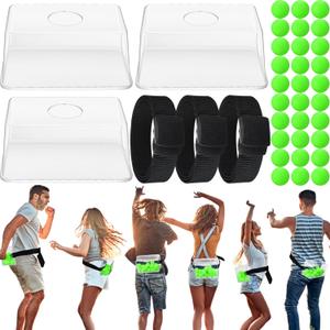 Vinsot 3 Sets Baby Shower Games Bridal Funniest Baby Shower Play, Interactive Shaking Balls for Boy or Girl, Table Tennis Twerk Game (Green)