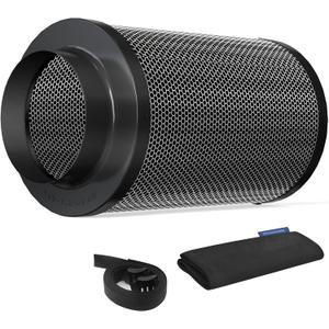 Air Carbon Filter 4 Inch ,Smellines Control Removes 3X More Odors Contaminants. Australian Virgin Charcoal, Carbon Filter for Grow Tent, Hydroponics, Pre-Filter Included (4inch)