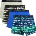 Calvin Klein Boys' Underwear Four Pack Boxer Brief Value Pack (Medium, Cool Tiedye/Victoria Blue/Black Tiedye/Heather Grey)