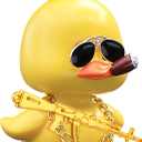 wonuu Bobble Heads Ducks, Car Dashboard Decor Cute Yellow Shaking Head Duck Doll for Car Interior Ornament with Glasses, Necklace and Funny Accessories (Duck Cool)