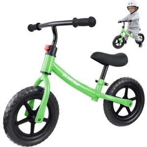 Elantrip Balance Bike No Pedal Bikes Black Toddler Bike for 1-3 Year Old Boys and Girls | Lightweight, Birthday Gift Toys, for Kids, with Adjustable Handlebar and seat (GREEN)