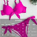 EHSUYAB Sexy Women Push Up Underwire Bikini Sets, Side Tie Low Rise High Cut Two Piece Swimsuit, Cheeky Bathing Suit Vacation, Pink Small